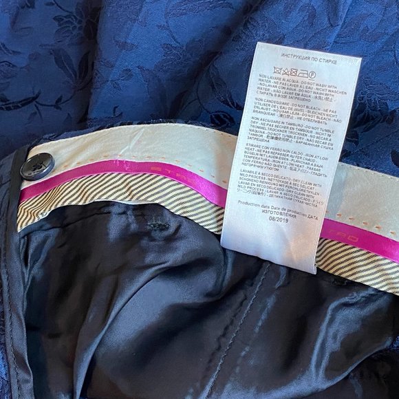 ETRO Tailored Blue Jacquard chino trousers Large EUR 48 / US 12 - Picture 5 of 10